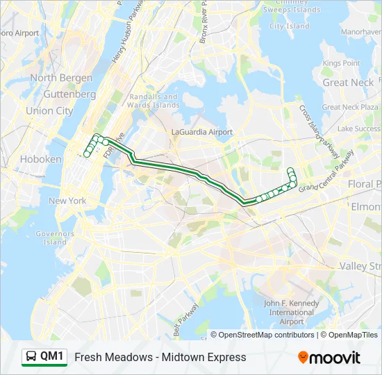 QM1 Bus Line Map