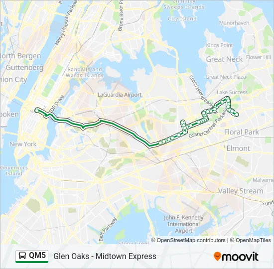 QM5 Bus Line Map
