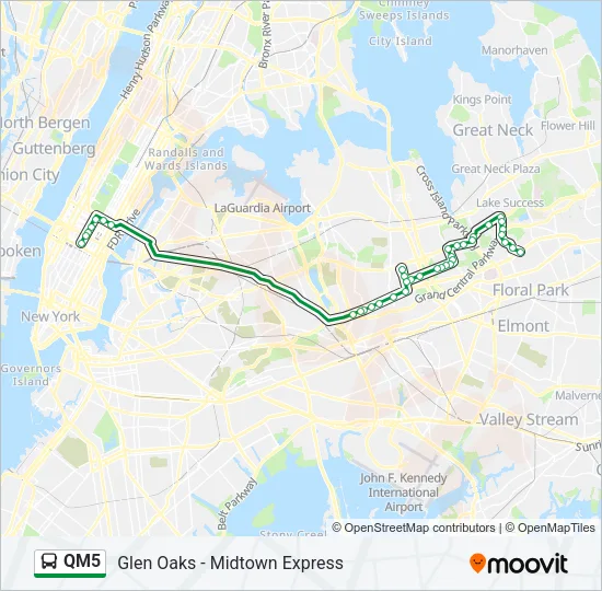 QM5 Bus Line Map