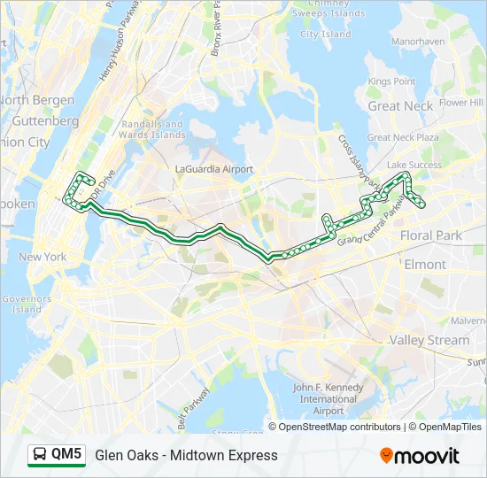 QM5 Bus Line Map