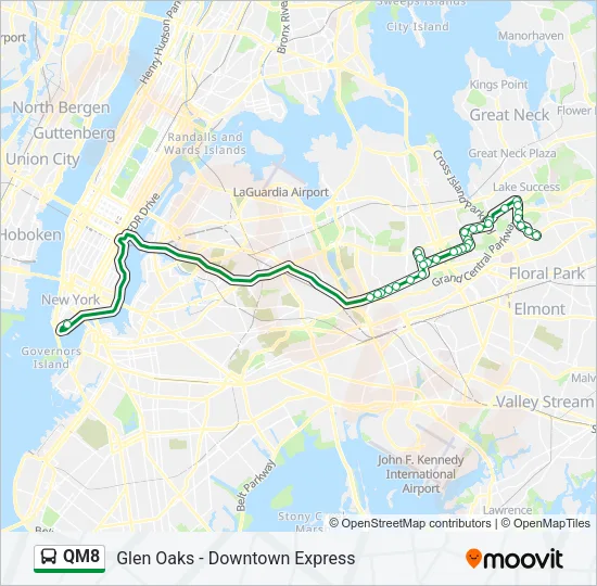 QM8 Bus Line Map