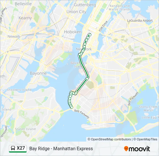 X27 Bus Line Map