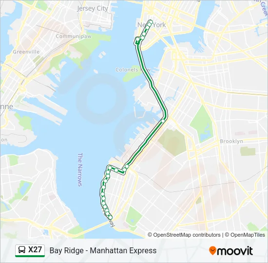 X27 Bus Line Map