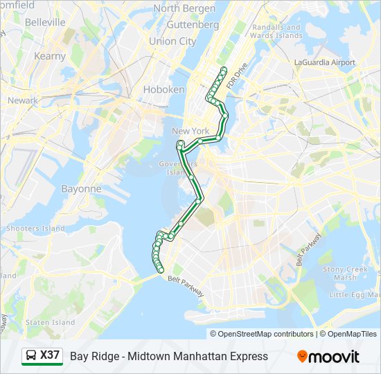 X37 bus Line Map