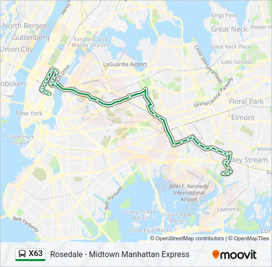 X63 Bus Line Map