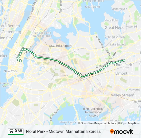 X68 Bus Line Map