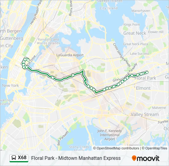 X68 Bus Line Map