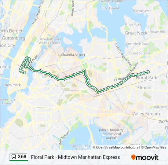 X68 Bus Line Map
