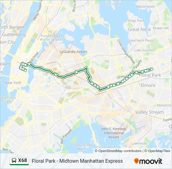 X68 Bus Line Map