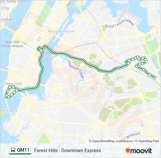 QM11 Bus Line Map