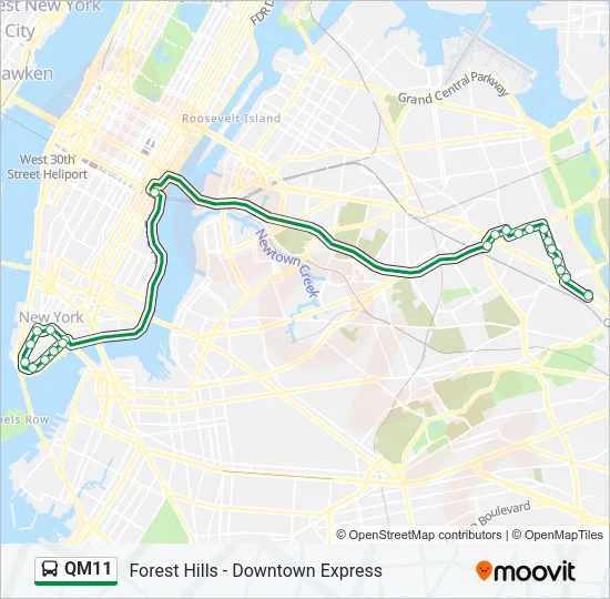 QM11 Bus Line Map