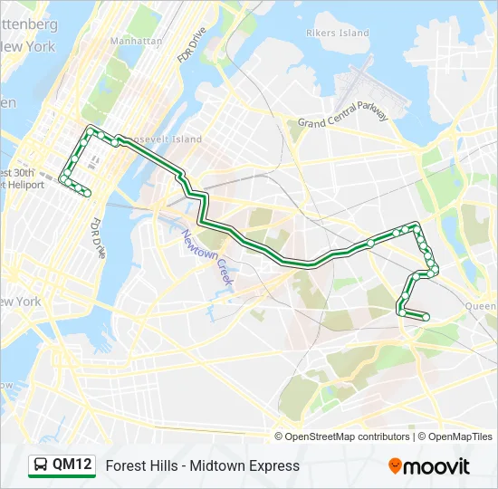 QM12 Bus Line Map