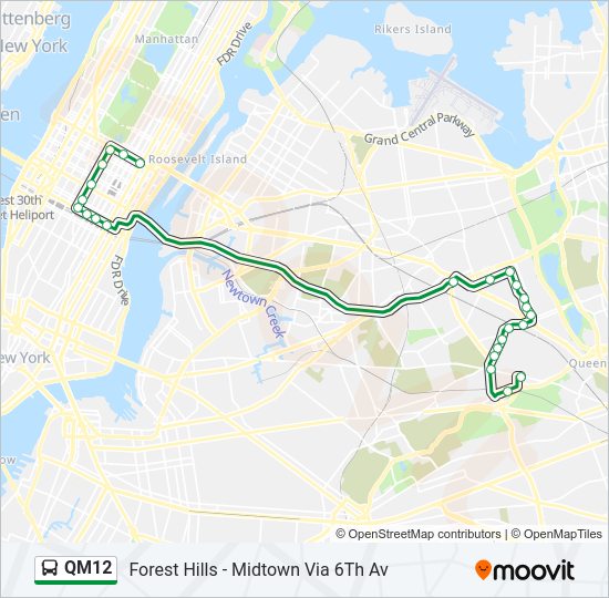 qm12 Route: Schedules, Stops & Maps - Midtown 57 St Via 6 Av (Updated)