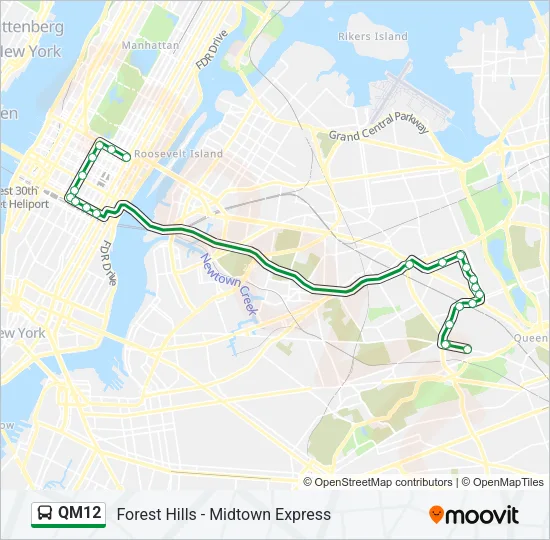 QM12 Bus Line Map