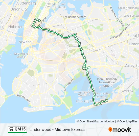 QM15 Bus Line Map