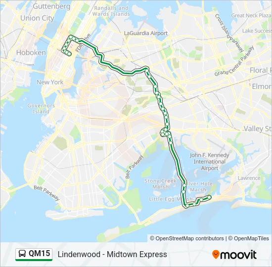 QM15 Bus Line Map