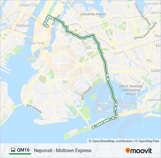 QM16 bus Line Map