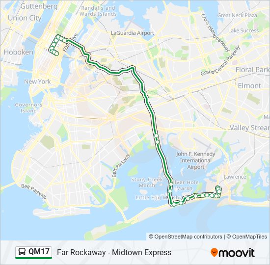 Mapa de QM17 de autobús