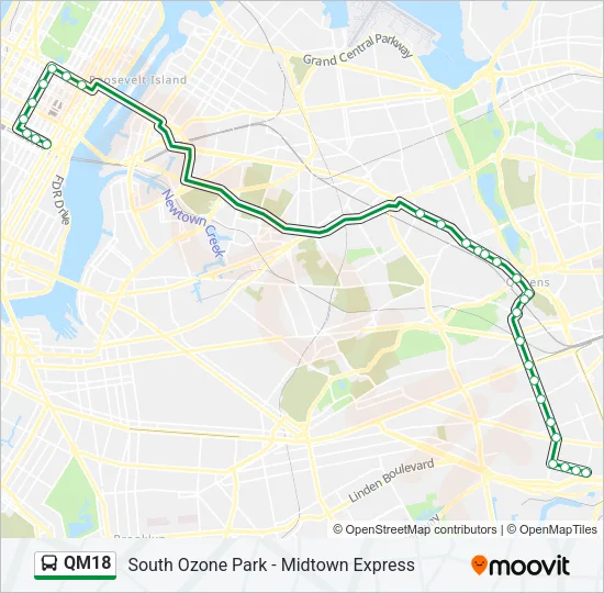 QM18 Bus Line Map
