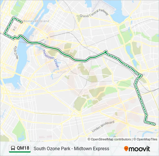 QM18 Bus Line Map