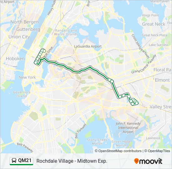 QM21 Bus Line Map