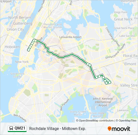 QM21 Bus Line Map