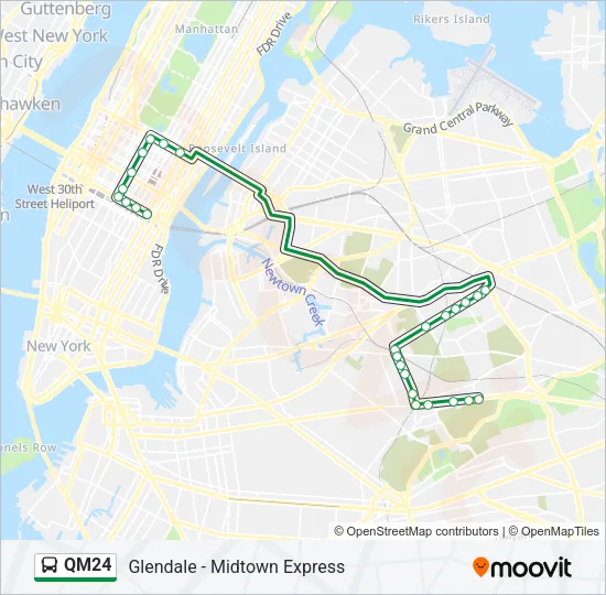 QM24 Bus Line Map