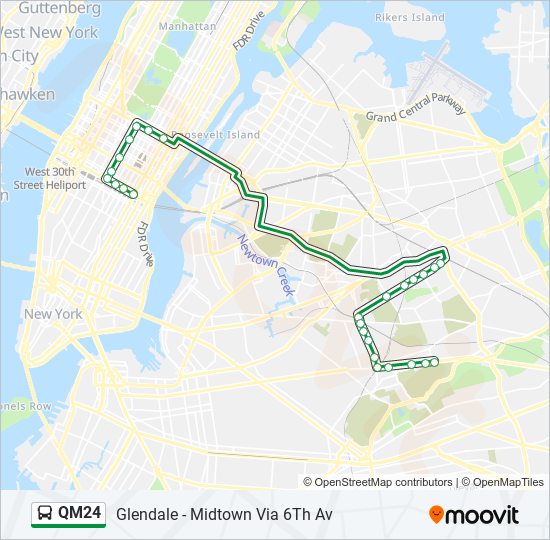 QM24 bus Line Map
