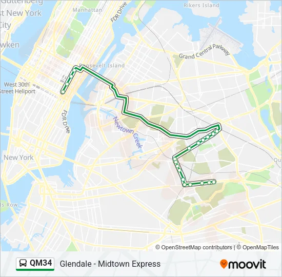 QM34 Bus Line Map