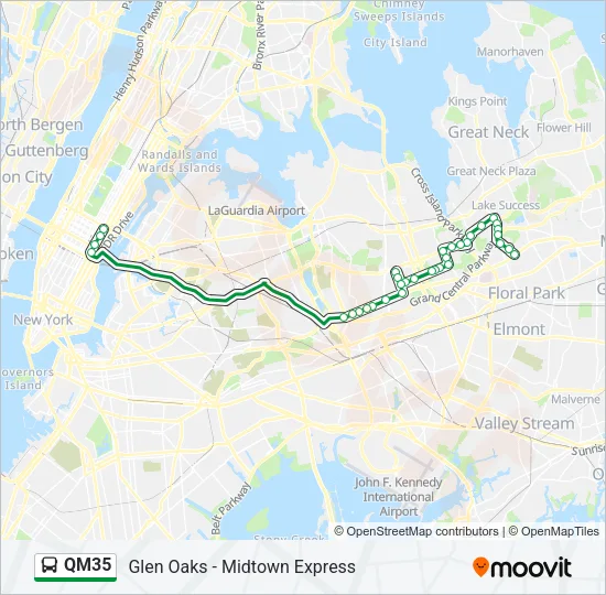 QM35 Bus Line Map