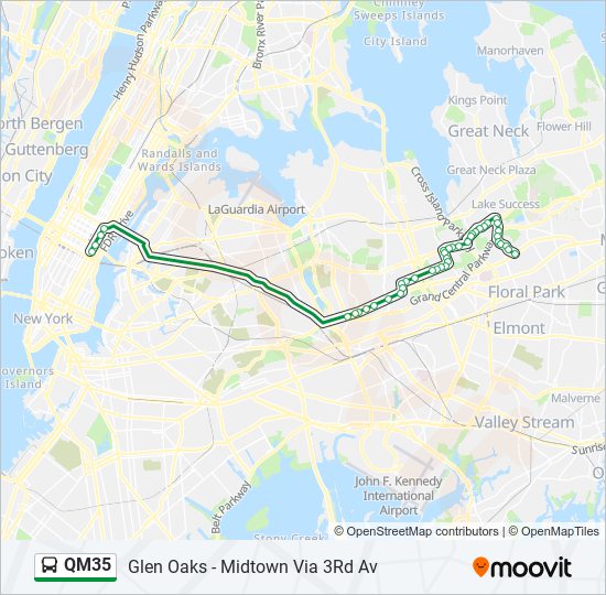 Mapa de QM35 de autobús