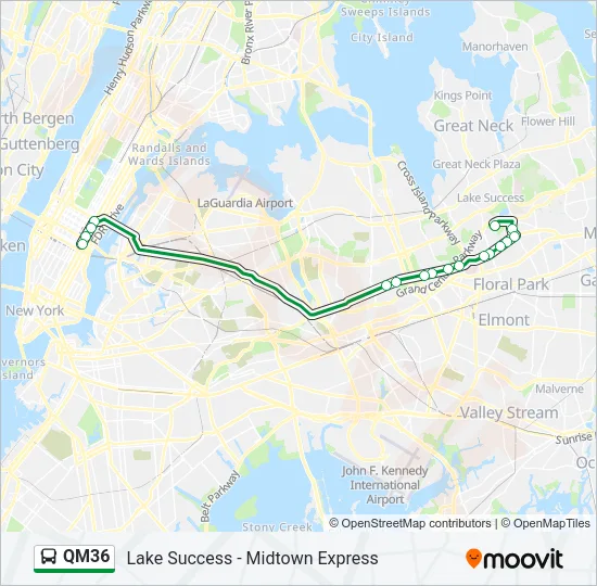 QM36 Bus Line Map