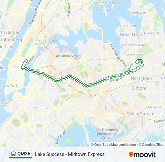 QM36 Bus Line Map