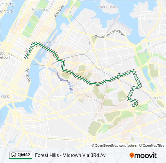 Mapa de QM42 de autobús