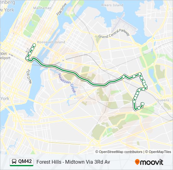 Mapa de QM42 de autobús