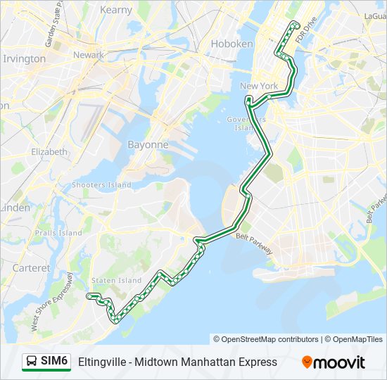 Mapa de SIM6 de autobús