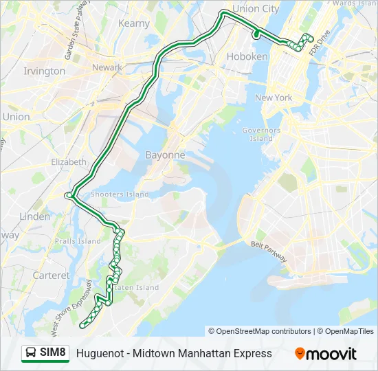 SIM8 Bus Line Map