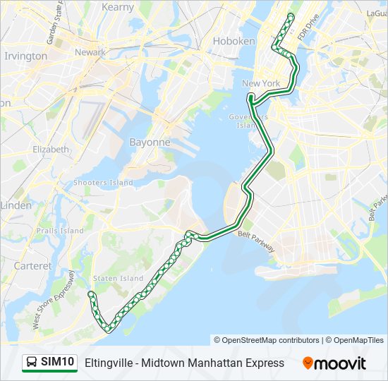 Mapa de SIM10 de autobús