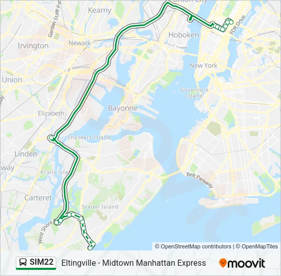 SIM22 Bus Line Map