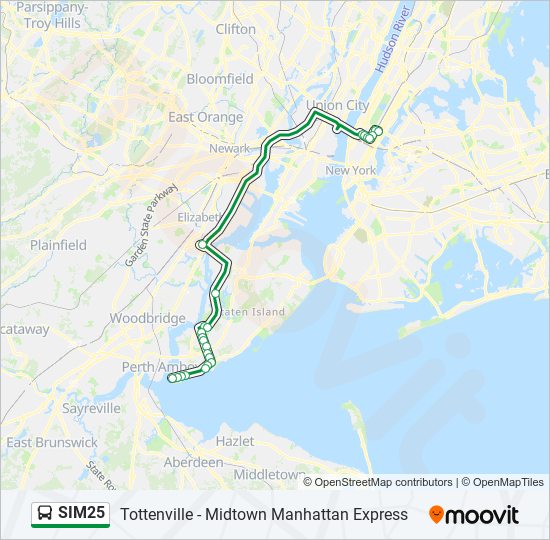 Mapa de SIM25 de autobús