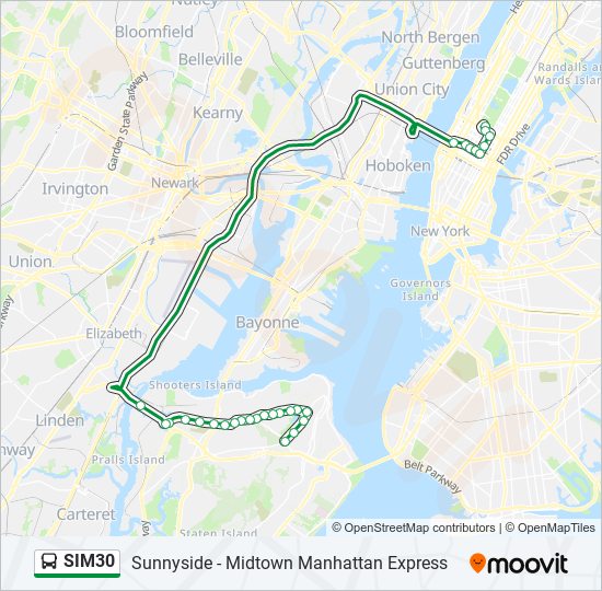 SIM30 bus Line Map