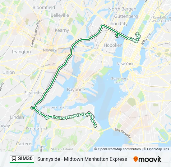 SIM30 Bus Line Map