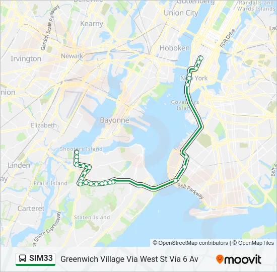 SIM33 Bus Line Map