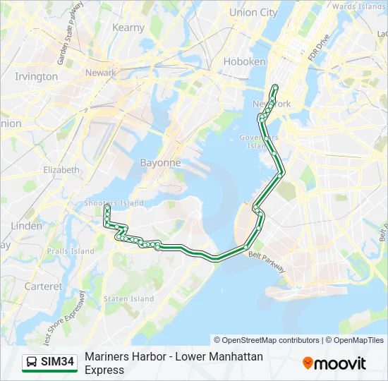 SIM34 Bus Line Map