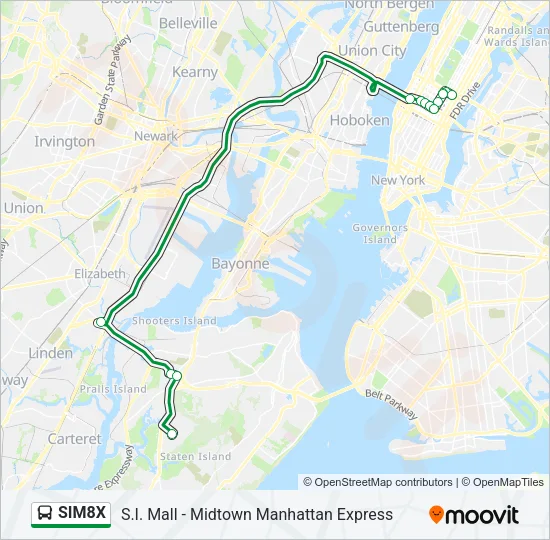SIM8X Bus Line Map