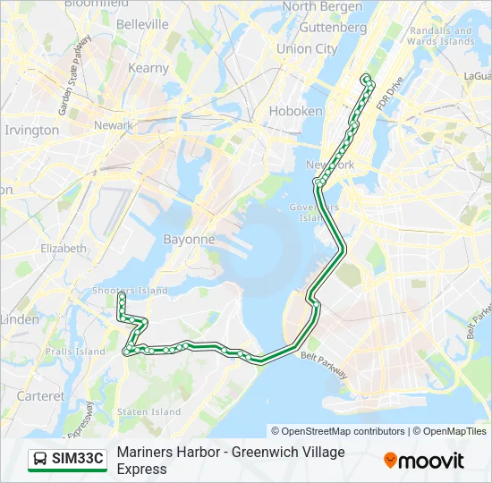 Mapa de SIM33C de autobús