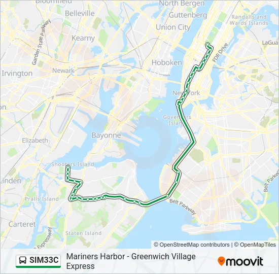 SIM33C Bus Line Map