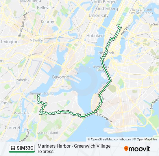 SIM33C bus Line Map