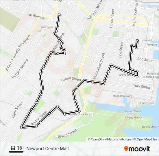 16 Bus Line Map