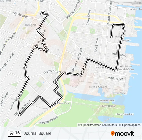 16 Bus Line Map